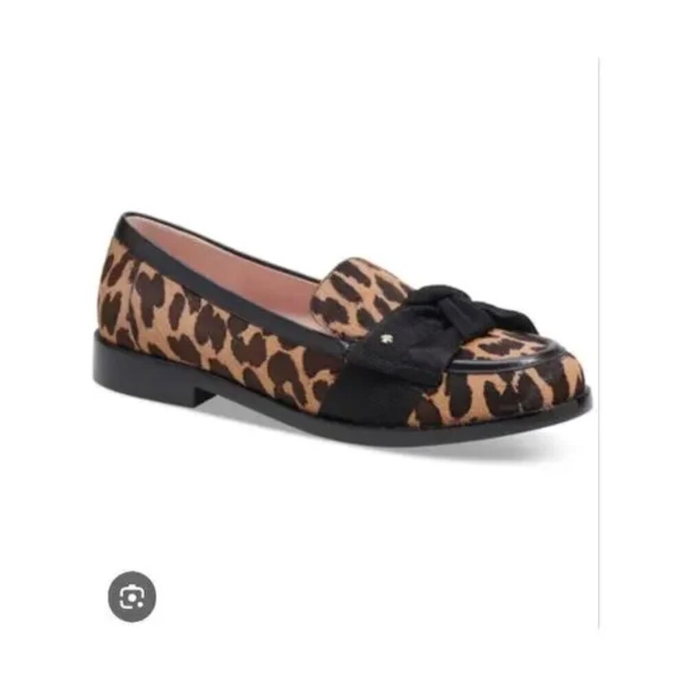 NEW Kate Spade Women's Leandra Leopard Calf Hair Slip On Loafers Size 5.5B